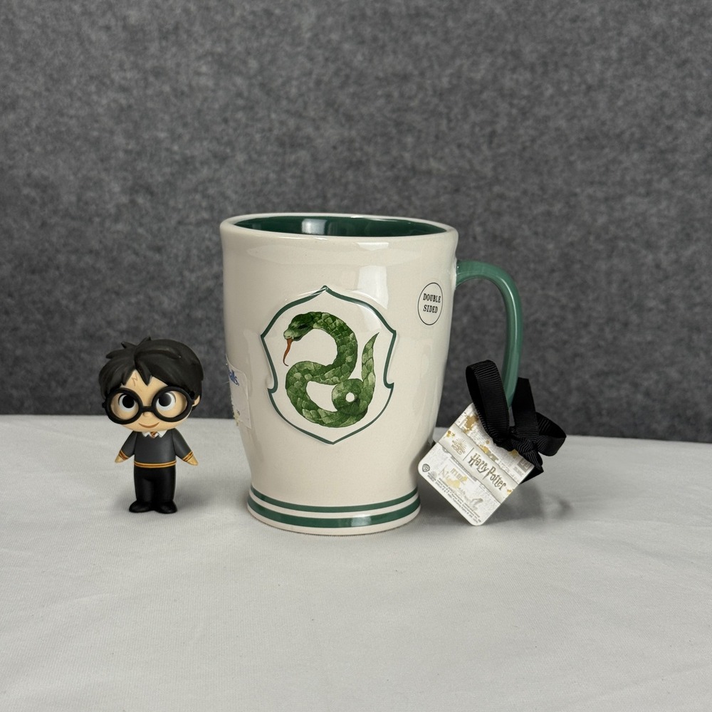 Rae Dunn Harry Potter Slytherin Mug Green Snake Crest Artisan Collection New